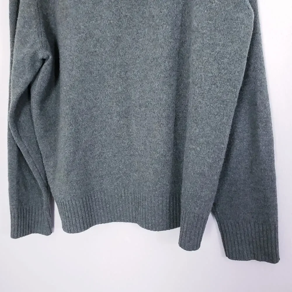 J.Crew 100% Lambswool Shawl Collar Sweater XL Forest Green Heritage Pullover